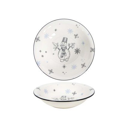 Ceramic Deep Plate 21cm Snowman