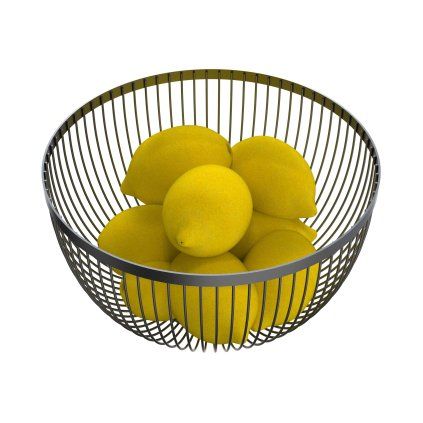 FRUIT BOWL WIRE BLACK 24.6X14.6CM