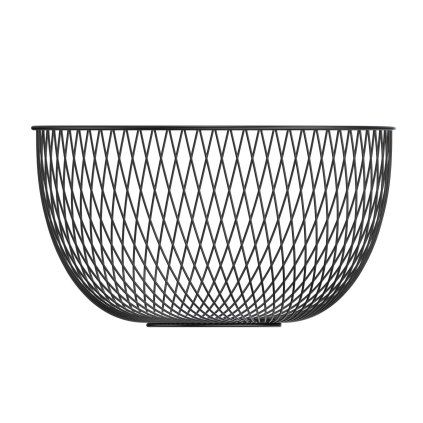 FRUIT BOWL WIRE BLACK 24.1X12CM