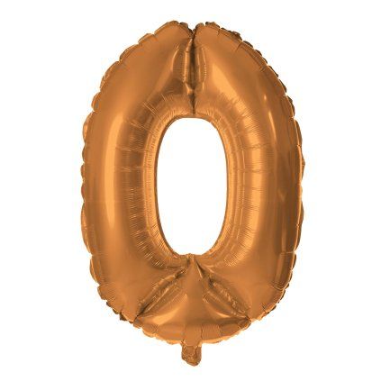 BALLOON NUMERAL 0, 30CM, MATT BRONZE
