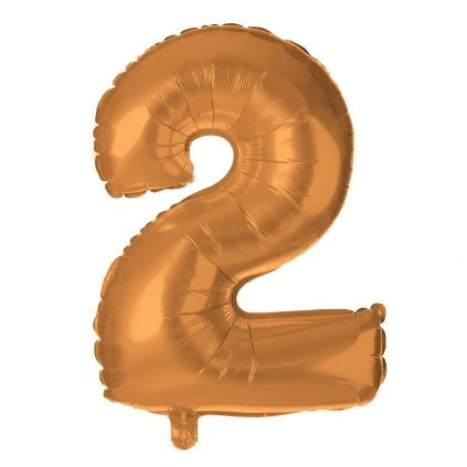 BALLOON NUMERAL 2, 30CM, MATT BRONZE