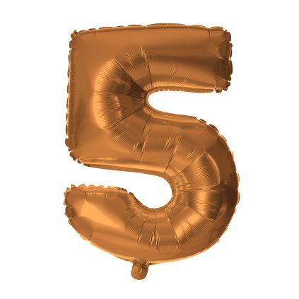 BALLOON NUMERAL 5, 30CM, MATT BRONZE