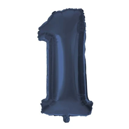 BALLOON NUMERAL 1, 30CM, MATTE DARK BLUE