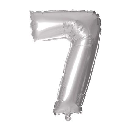 BALLOON NUMERAL 7, 30CM, MATT SILVER