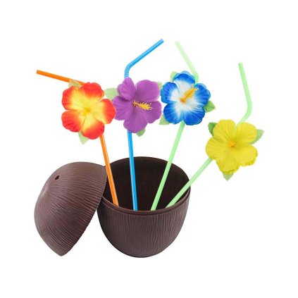 BEAUTY SHAPED COCONUT WITH FLOWER BIRD 10x12.5XCM PP