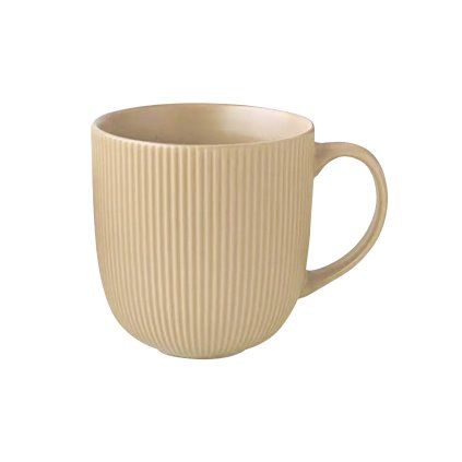 MUG 510ML RIBBED CERAMIC BEIGE