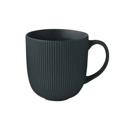 MUG 510ML RIBBED CERAMIC DARK GREEN
