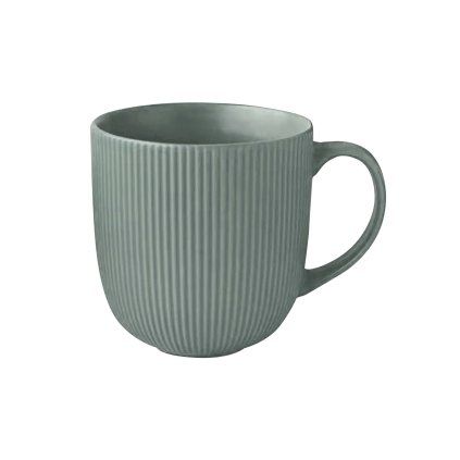 MUG 510ML RIBBED CERAMIC GREEN-GREY