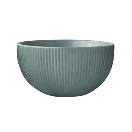 BOWL 550ML RIBBED CERAMIC GREEN-GREY