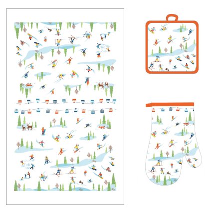 KITCHEN SET-PLACEMAT, POT HOLDER, SKI TOWEL