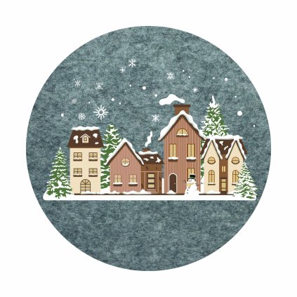 FELT PLACEMAT 33CM ROUND GREY