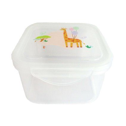KITCHISIMO Plastic Container with Lid, 1000 ml, Giraffe