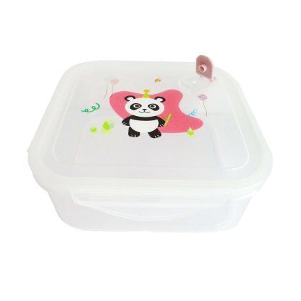 KITCHISIMO Plastic Container with Lid, 1200 ml, Panda