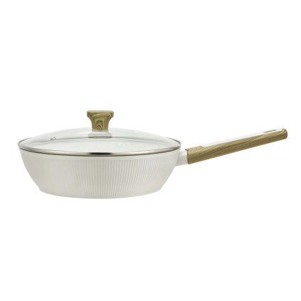 PAN KITCHISIMO BIANCO WITH LID 28CM INDUK. BOTTOM