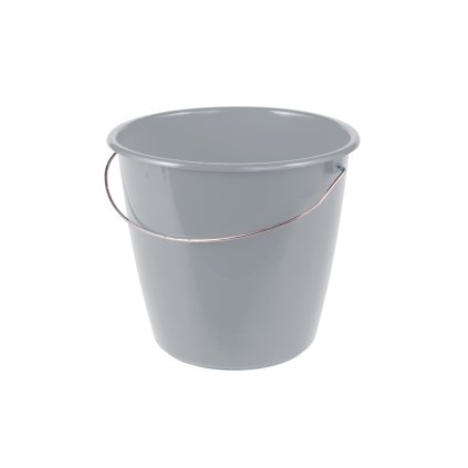 BUCKET 5L WITH METAL HANDLE, GREY