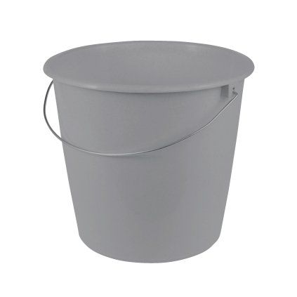 BUCKET 10L WITH METAL HANDLE, GREY