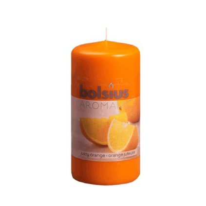 Candle cylinder orange, 5,9 x 12,1 cm