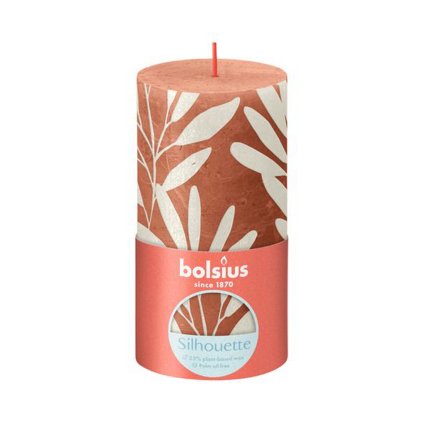RUSTIC CANDLE 130/68 COLOUR/MOTIVE CORAL/SALMON