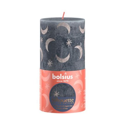 RUSTIC CANDLE 130/68 SLATE BLUE
