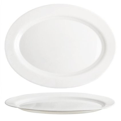 OVAL PLATE "ELBA", OPAL GLASS 36CM