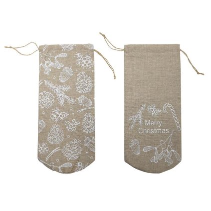 JUTE GIFT BAG 10X30 CM, GREY, 2 ASSORT