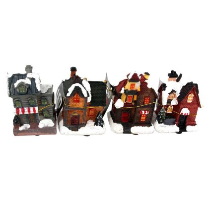 CHRISTMAS ICE HOUSE PAINTED 7CM ASSORT