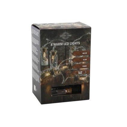 LED CHAIN 8 BOTTLES WITH TREE, TIMER, 2XAA