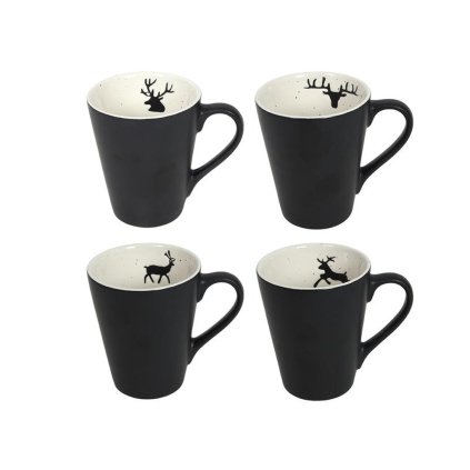 MUG MOTIF REINDEER 250 ML, BLACK, ASSORT