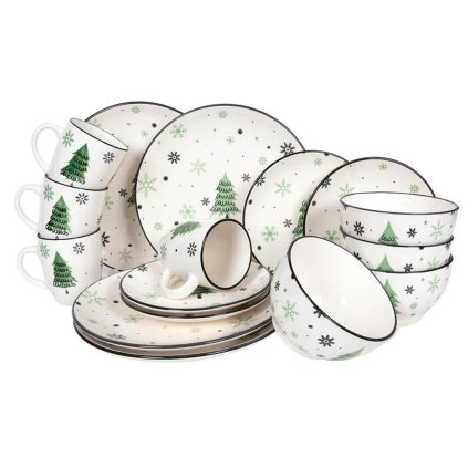 SET OF DINNERWARE WITH BREEZE MOTIF 16 PCS