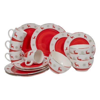 SET OF DINNERWARE WITH BREEZE MOTIF 16 PCS