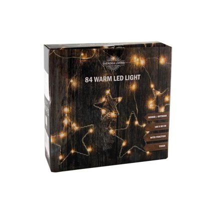 LED STAR CHAIN 84 LED, 120X80 CM, TIMER