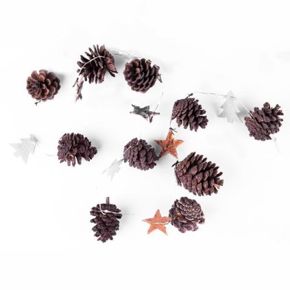 CHAIN 10LED PINE CONES, STARS AND TREE TIMER 2XAA
