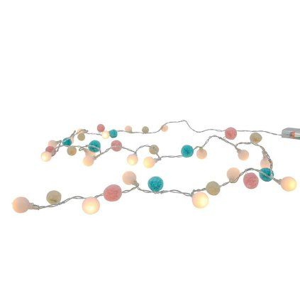 String lights with timer, 20 LEDs and 20 decorations, 150 cm