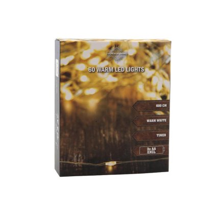 CHAIN OF 60LED LIGHTS INDOOR WITH TIMER