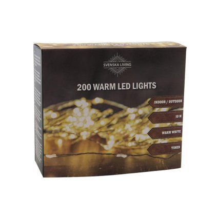 Light Chain with Timer, 200 LEDs, 10 m