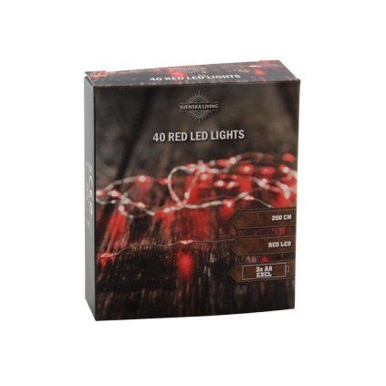 Light Chain, 40 LEDs, 200 cm, Red