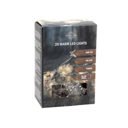 FLAKE LIGHT CHAIN WITH TIMER, 3XAA 10CM 30CM