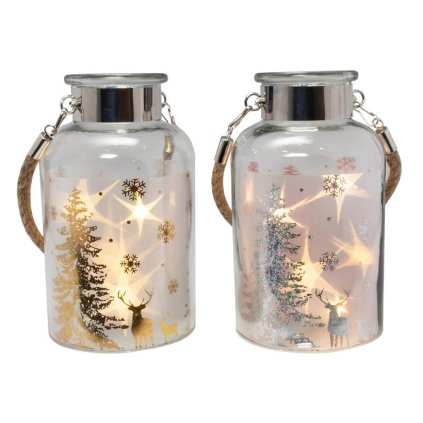 DECORATIVE GLASS 5LED CHRISTMAS 18,5CM