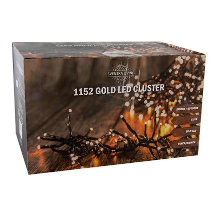 CHAIN LIGHT CLUMP 1152 GOLDEN LED TIMER 1,5M