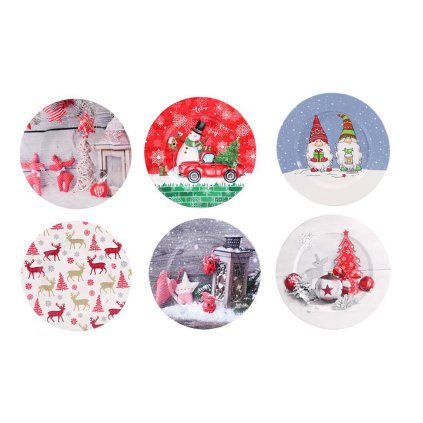 CHRISTMAS TRAY ROUND FOR SWEETS ?33CM, ASSORT MOT
