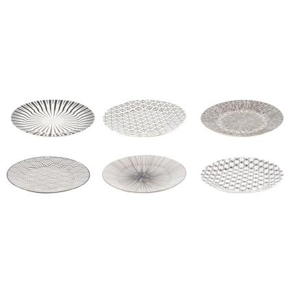 CERAMIC PLATE SEOUL D. 20,5CM,BLACK/WHITE,ASS
