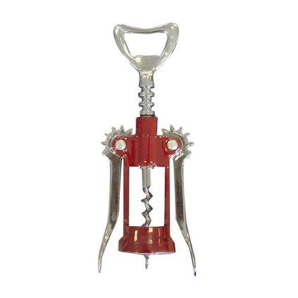 Red lacquered corkscrew with wings, 17cm x 4, 5 cm