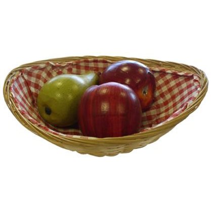 oval wicker basket with fabric 16 x 24 x 6,2 cm