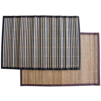 Bamboo placemats with border set of 4, 30 x 45 cm