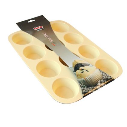 SILICONE MUFFIN TIN 12PCS,CREAM