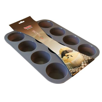 SILICONE MUFFIN MOULD 12PCS, GREY-BROWN