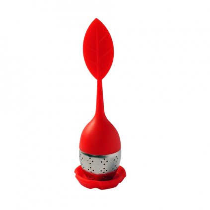 Teapot silicone / stainless steel - red