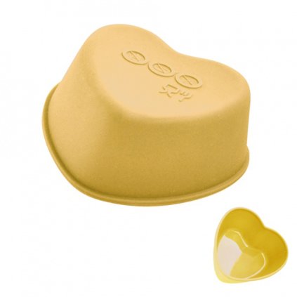 SILICONE MOULD SET, HEART SHAPE 3PCS, 7,5X3CM, CREAM
