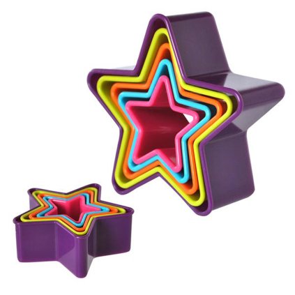 PLASTIC CUTTERS, 5PCS, STARS, ASSO
