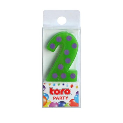 CANDLE NUMERAL "2", PRICKING, 3X4,5X0,9CM